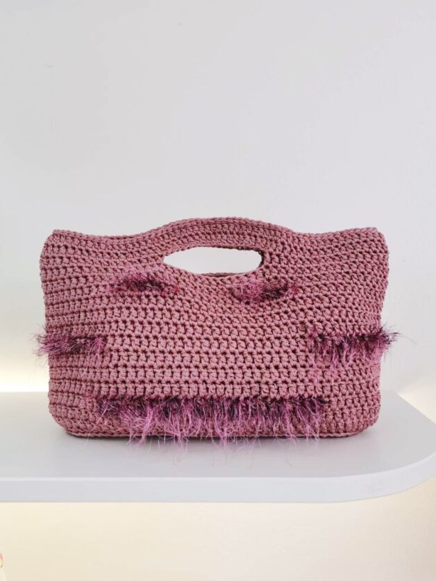Stay Calma - Bubblegum crochet bag (L)