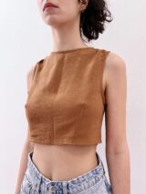 Stay Calma - Linen top (caramel)