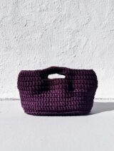 Stay Calma - Aubergine crochet bag (L)