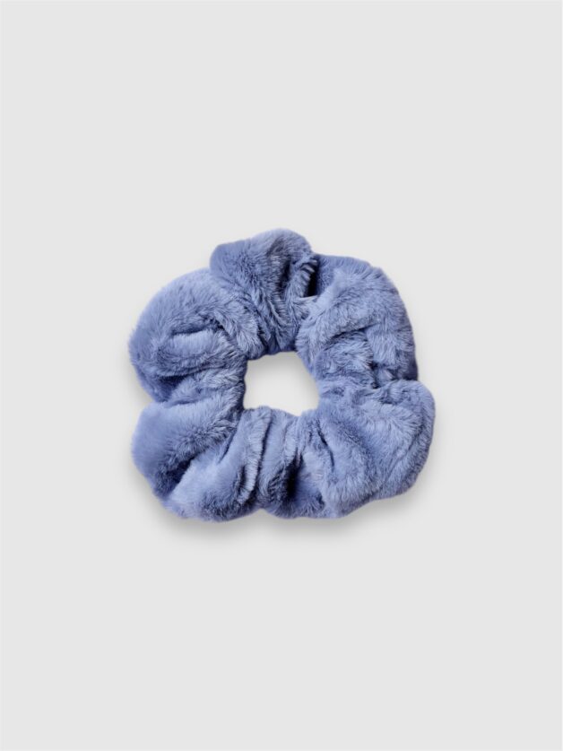 Stay Calma - Fluffy scrunchie (grey-blue)