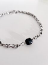 Stay Calma - Meteorite necklace (black-silver)