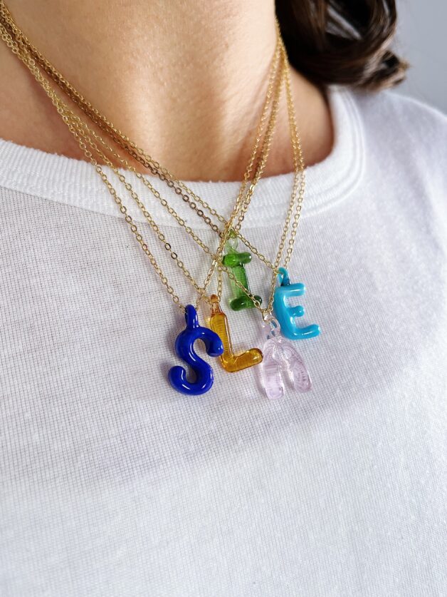 Stay Calma - Glass letter necklace
