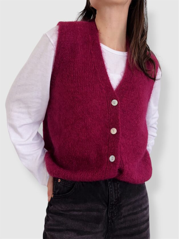Stay Calma - Burgundy mohair gilet