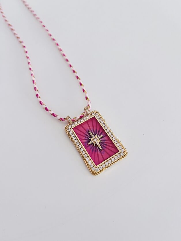 Stay Calma - Talisman necklace (pink)