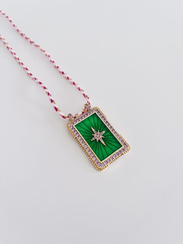 Stay Calma - Talisman necklace (green)