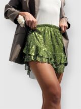 Stay Calma - Sequins skort (Green)