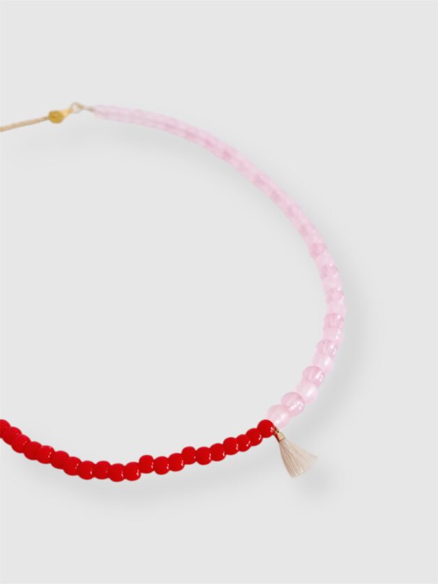 Stay Calma - Red/pink necklace