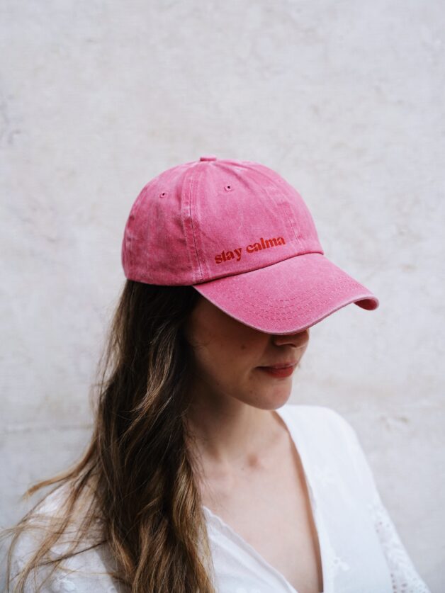 Stay Calma - Washed cap (fuchsia)
