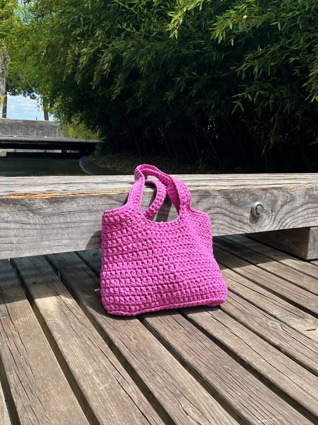 Stay Calma - Orchid crochet bag (L)