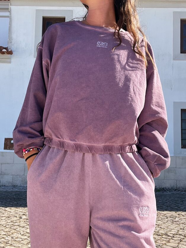 Stay Calma - Washed sweater (pink)
