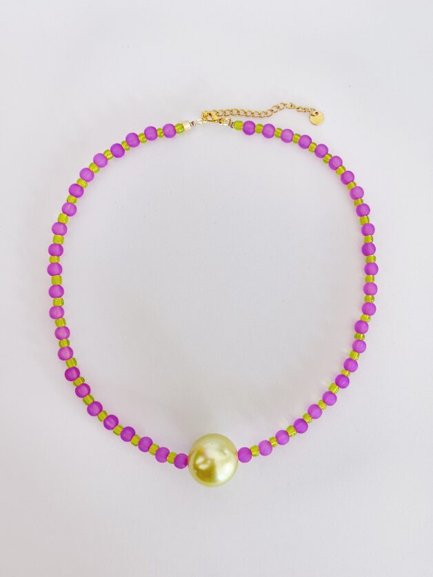 Stay Calma - Green/Pink necklace
