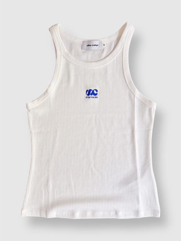 Stay Calma - Cassie tank top (white/blue)