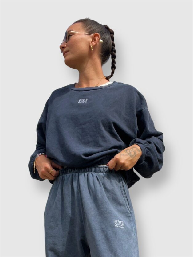 Stay Calma - Washed sweater (blue)