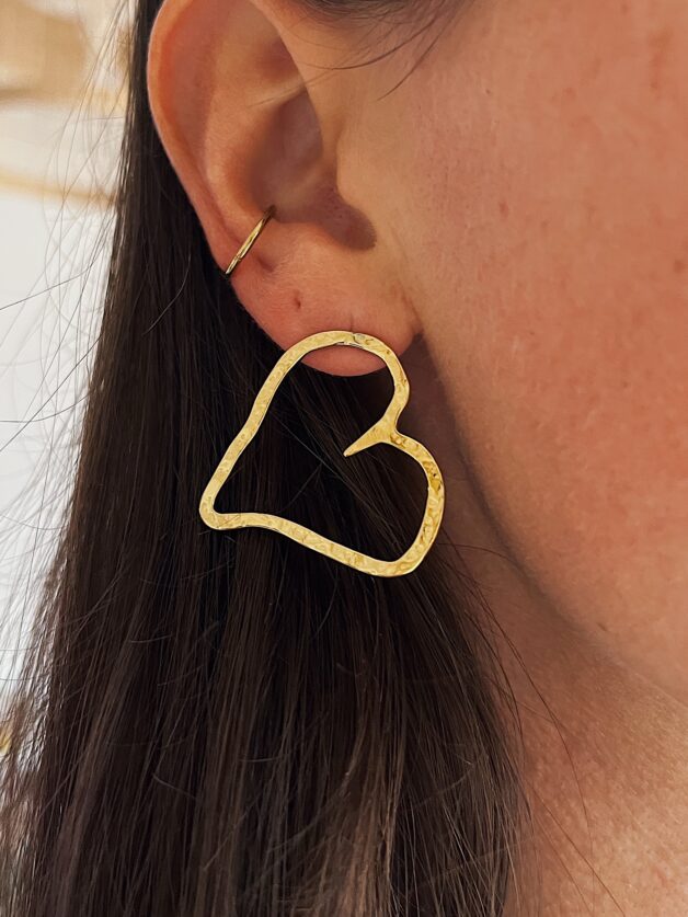 Stay Calma - Big heart earrings (gold)