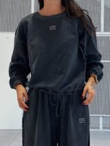 Stay Calma - Washed sweater (black)