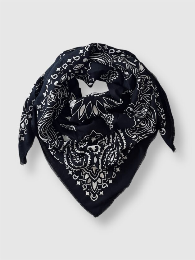 Stay Calma - Big paisley scarf (black)