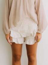 Stay Calma - Sequins velvet skort (white)