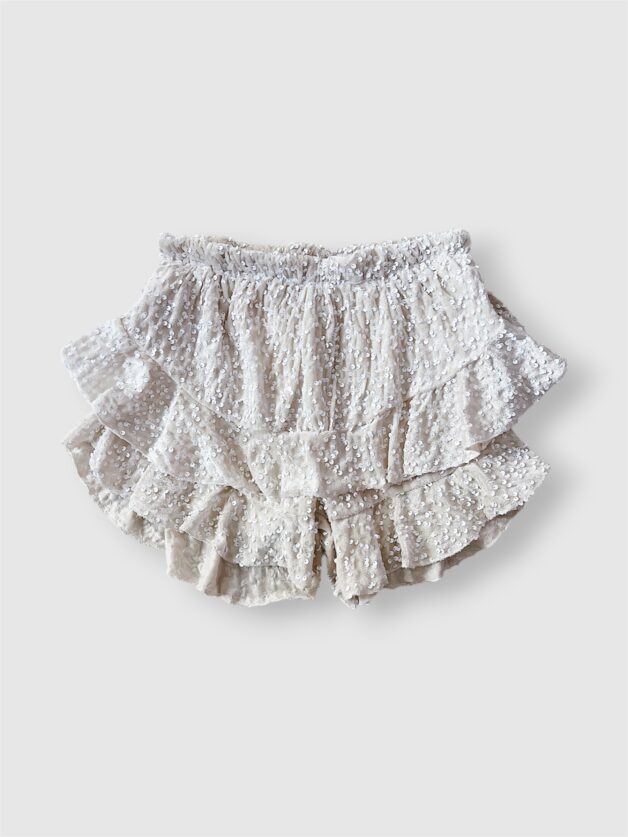 Stay Calma - Sequins velvet skort (white)
