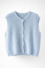 Stay Calma - Baby blue mohair gilet