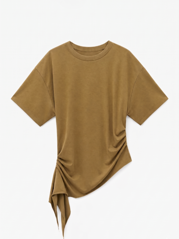Stay Calma - Olive asymetric tee